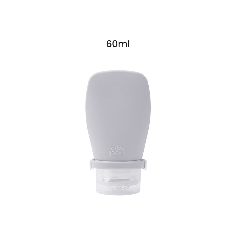 Grey silicone bottle with 60ml label on a white background