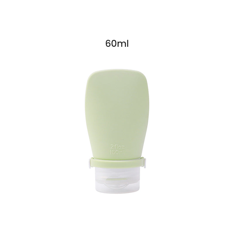Green silicone bottle with 60ml label on a white background